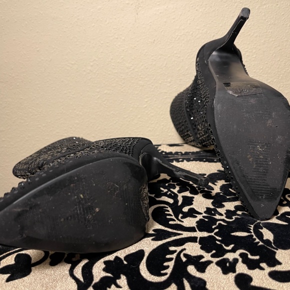 Black Stiletto Studded Back Zip Ankle Boots - Picture 5 of 10